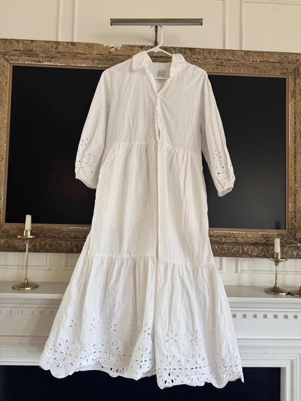 Maeve White Eyelet Tiered Maxi Dress